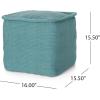 Christopher Knight Home Malibu Fabric Pouf, Ivory(Teal)