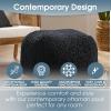 Christopher Knight Home Moloney Round Pouf – Microfiber Chenille – Lavender(Charcoal)