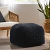 Christopher Knight Home Moloney Round Pouf – Microfiber Chenille – Lavender(Charcoal)