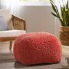 Christopher Knight Home Moloney Round Pouf – Microfiber Chenille – Lavender(Coral)