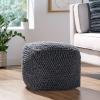 Christopher Knight Home Stekar Handcrafted Tufted Cube Pouf – Wool – Natural(Charcoal)