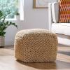 Christopher Knight Home Stekar Handcrafted Tufted Cube Pouf – Wool – Natural(Natrual)