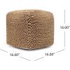 Christopher Knight Home Stekar Handcrafted Tufted Cube Pouf – Wool – Natural(Natrual)