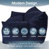 Christopher Knight Home Velie 2 Seater Oversized Bean Bag Chair with Armrests – Velveteen – Pink(Midnight Blue)