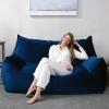 Christopher Knight Home Velie 2 Seater Oversized Bean Bag Chair with Armrests – Velveteen – Pink(Midnight Blue)