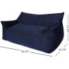 Christopher Knight Home Velie 2 Seater Oversized Bean Bag Chair with Armrests – Velveteen – Pink(Navy Blue)