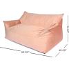 Christopher Knight Home Velie 2 Seater Oversized Bean Bag Chair with Armrests – Velveteen – Pink(Pink)