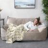 Christopher Knight Home Velie 2 Seater Oversized Bean Bag Chair with Armrests – Velveteen – Pink(Taupe)