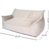 Christopher Knight Home Velie 2 Seater Oversized Bean Bag Chair with Armrests – Velveteen – Pink(Taupe)