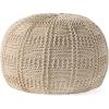 Christopher Knight Home Hortense Pouf, Gray(Ivory)