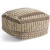 Christopher Knight Home Malibu Fabric Pouf, Ivory(Gray  White)
