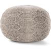 Christopher Knight Home Malibu Fabric Pouf, Ivory(Grey)