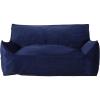 Christopher Knight Home Velie 2 Seater Oversized Bean Bag Chair with Armrests – Velveteen – Pink(Navy Blue)