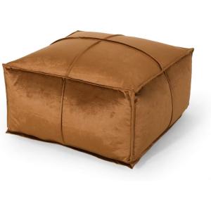 Christopher Knight Home Cytheria Smoke Velvet Square Bean Bag Ottoman(Bronze)