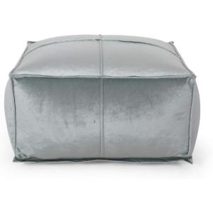 Christopher Knight Home Cytheria Smoke Velvet Square Bean Bag Ottoman(Seafoam Blue)