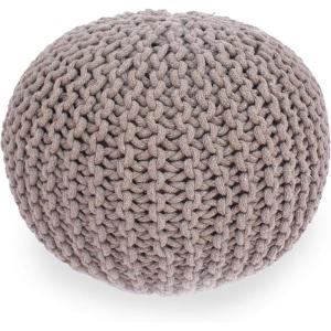 Christopher Knight Home Malibu Fabric Pouf, Ivory(Brown)