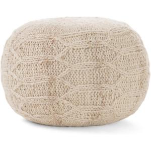 Christopher Knight Home Malibu Fabric Pouf, Ivory(Ivory)