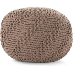 Christopher Knight Home Malibu Fabric Pouf, Ivory(Light Brown)