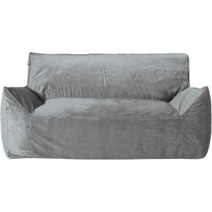 Christopher Knight Home Velie 2 Seater Oversized Bean Bag Chair with Armrests – Velveteen – Pink(Grey)