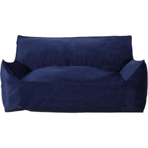 Christopher Knight Home Velie 2 Seater Oversized Bean Bag Chair with Armrests – Velveteen – Pink(Navy Blue)