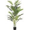 Christopher Knight Home Alene Set of 2 49”H Pre-Potted Artificial Tree Indoor with Black Plastic Pot, Artificial Topiary Bay Tree Ball with Nursery Pot, Faux Tree with Natural Wood Trunk, Green(Green/78.5”h)