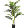 Christopher Knight Home Alene Set of 2 49”H Pre-Potted Artificial Tree Indoor with Black Plastic Pot, Artificial Topiary Bay Tree Ball with Nursery Pot, Faux Tree with Natural Wood Trunk, Green(Green/61”h)
