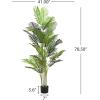 Christopher Knight Home Alene Set of 2 49”H Pre-Potted Artificial Tree Indoor with Black Plastic Pot, Artificial Topiary Bay Tree Ball with Nursery Pot, Faux Tree with Natural Wood Trunk, Green(Green/78.5”h)