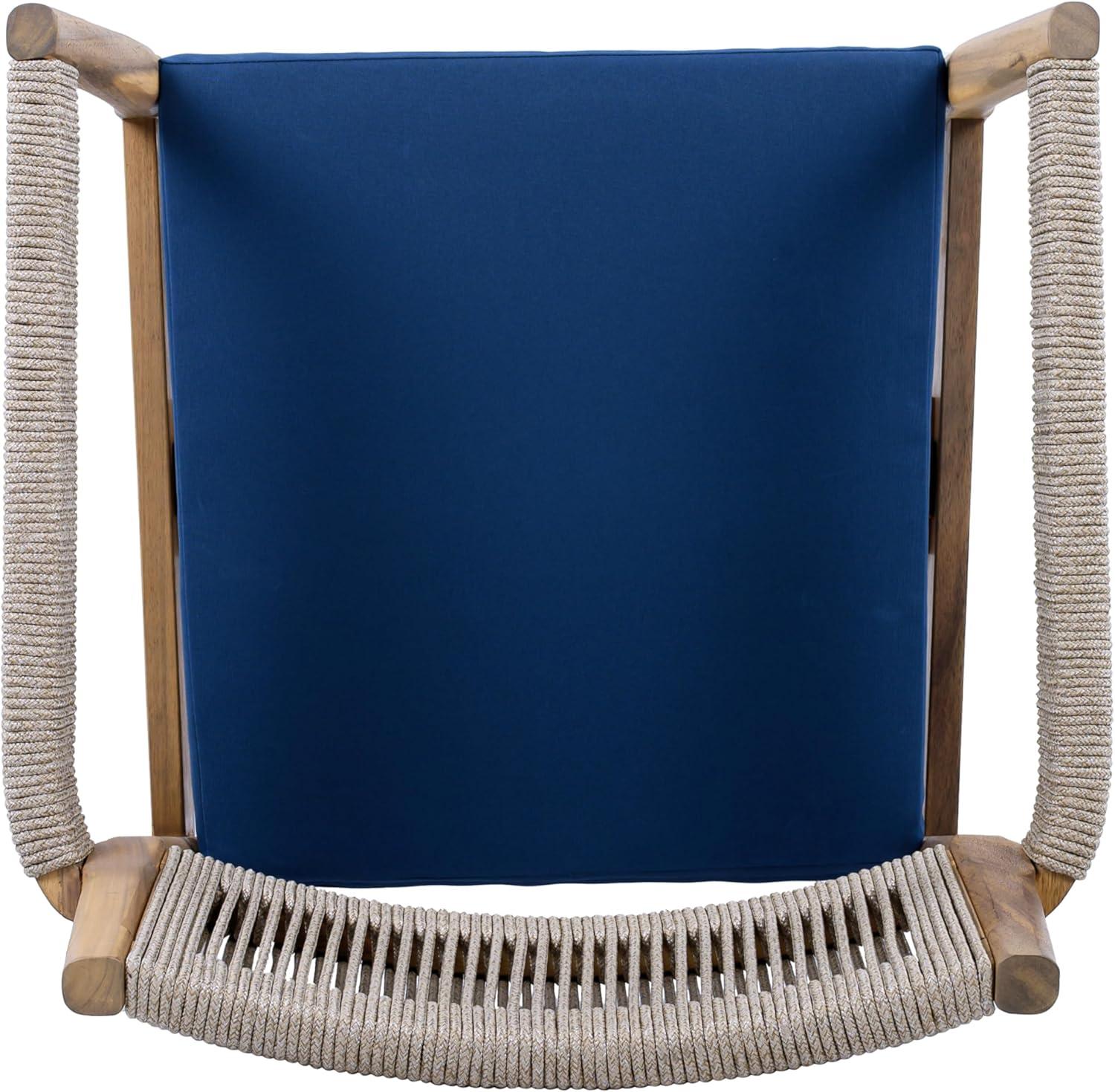 image:imageChristopher Knight Home Caitlyn Acacia Wood Outdoor Dining Chairs Set of 6 Patio Chairs with WeatherResistant Cushions Garden Extra Seating with Handwoven Rope Accent Cream Teak BeigeBlue Navyteakbeige