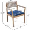 Christopher Knight Home Caitlyn Acacia Wood Outdoor Dining Chairs Set of 6, Patio Chairs with Weather-Resistant Cushions, Garden Extra Seating with Handwoven Rope Accent, Cream + Teak + Beige(Blue Navy+teak+beige)