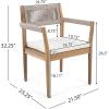 Christopher Knight Home Marston Acacia Wood Outdoor Dining Chairs Set of 2 with Cushion, Wooden Patio Dining Chair Set with Cushion, Patio Garden Accent Armchair with Braided Backrest, Teak+Beige(Teak+beige)