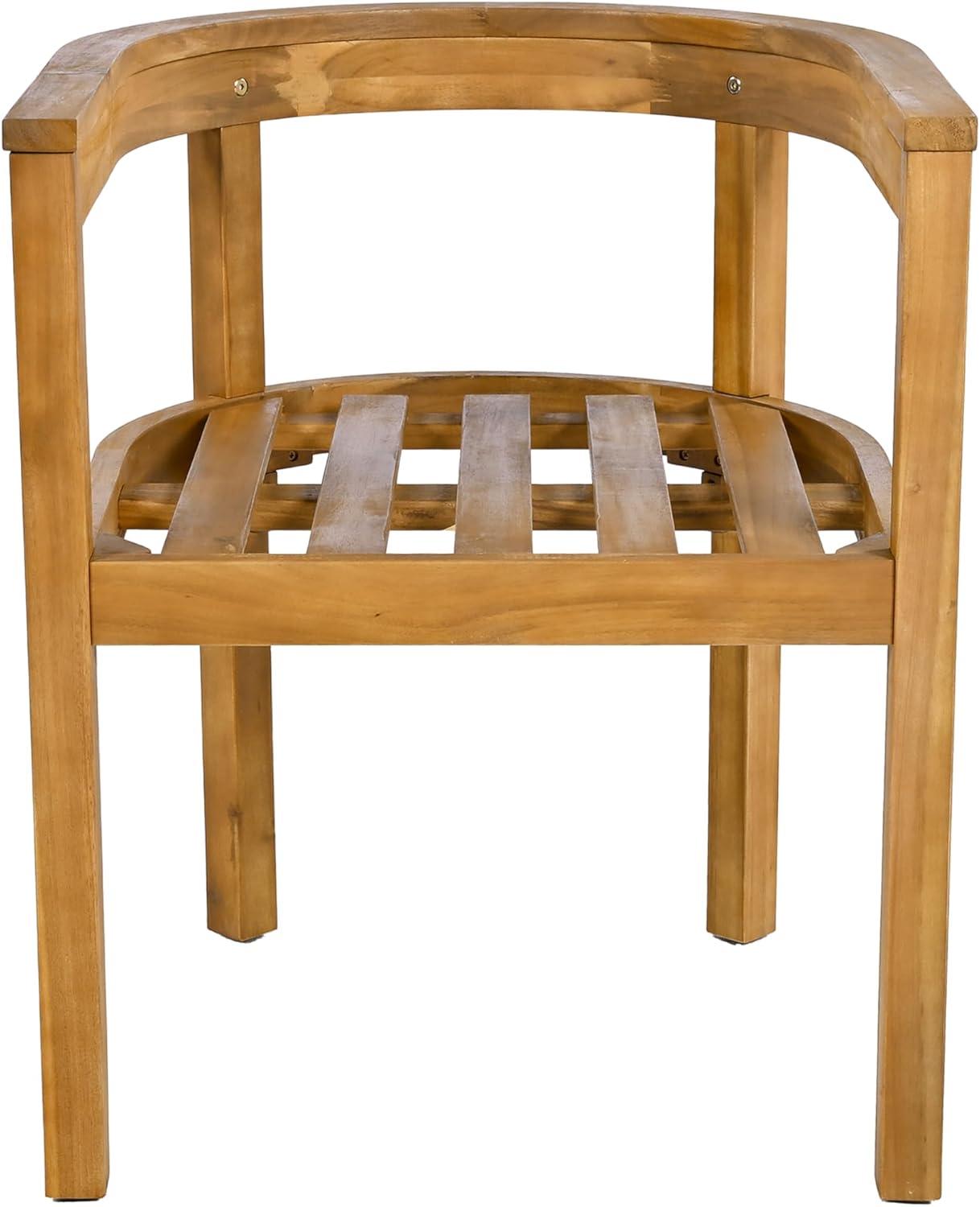 image:imageChristopher Knight Home Abact Outdoor Acacia Wood Dining Chair Set of 2 Curved Patio Armchair with Cushions Backyard Dining Chairs Modern Lounge Seating for Garden Porch Balcony TeakBeige