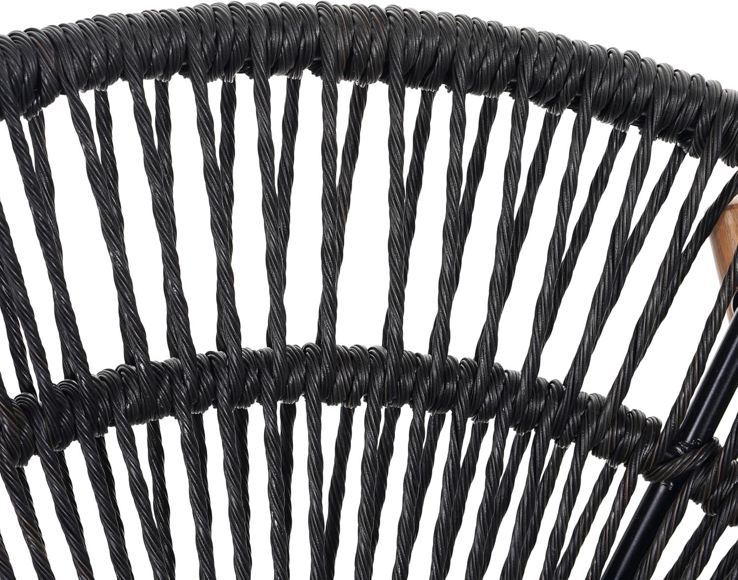 image:imageChristopher Knight Home Cyril Outdoor Papasan Chair Set of 2 with Cushion Wicker Egg Chair with Removable Cushion PE Wicker Chaise Lounge Sofa Patio Furniture Set for GardenBackyard BrownBeigeBrowndark Grey