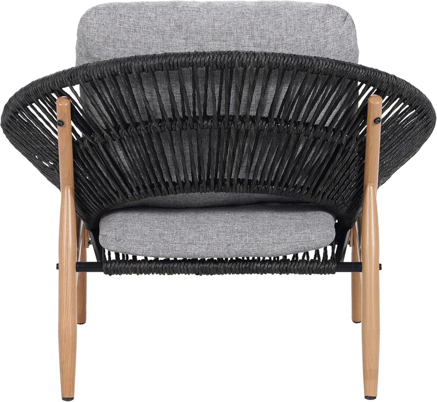 image:imageChristopher Knight Home Cyril Outdoor Papasan Chair Set of 2 with Cushion Wicker Egg Chair with Removable Cushion PE Wicker Chaise Lounge Sofa Patio Furniture Set for GardenBackyard BrownBeigeBrowndark Grey