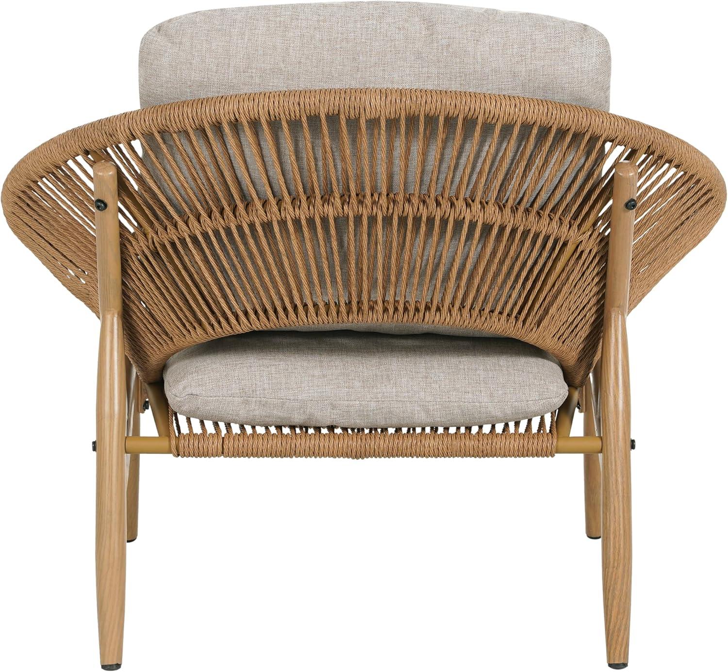 image:imageChristopher Knight Home Cyril Outdoor Papasan Chair Set of 2 with Cushion Wicker Egg Chair with Removable Cushion PE Wicker Chaise Lounge Sofa Patio Furniture Set for GardenBackyard BrownBeigeBrownbeige