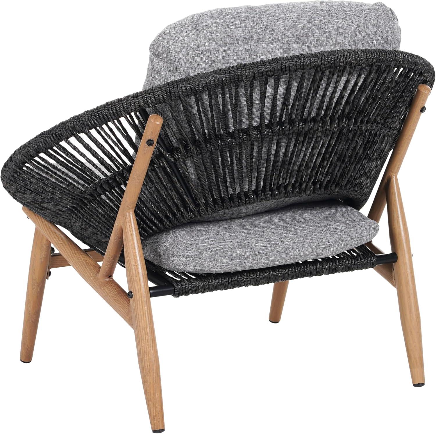 image:imageChristopher Knight Home Cyril Outdoor Papasan Chair Set of 2 with Cushion Wicker Egg Chair with Removable Cushion PE Wicker Chaise Lounge Sofa Patio Furniture Set for GardenBackyard BrownBeigeBrowndark Grey