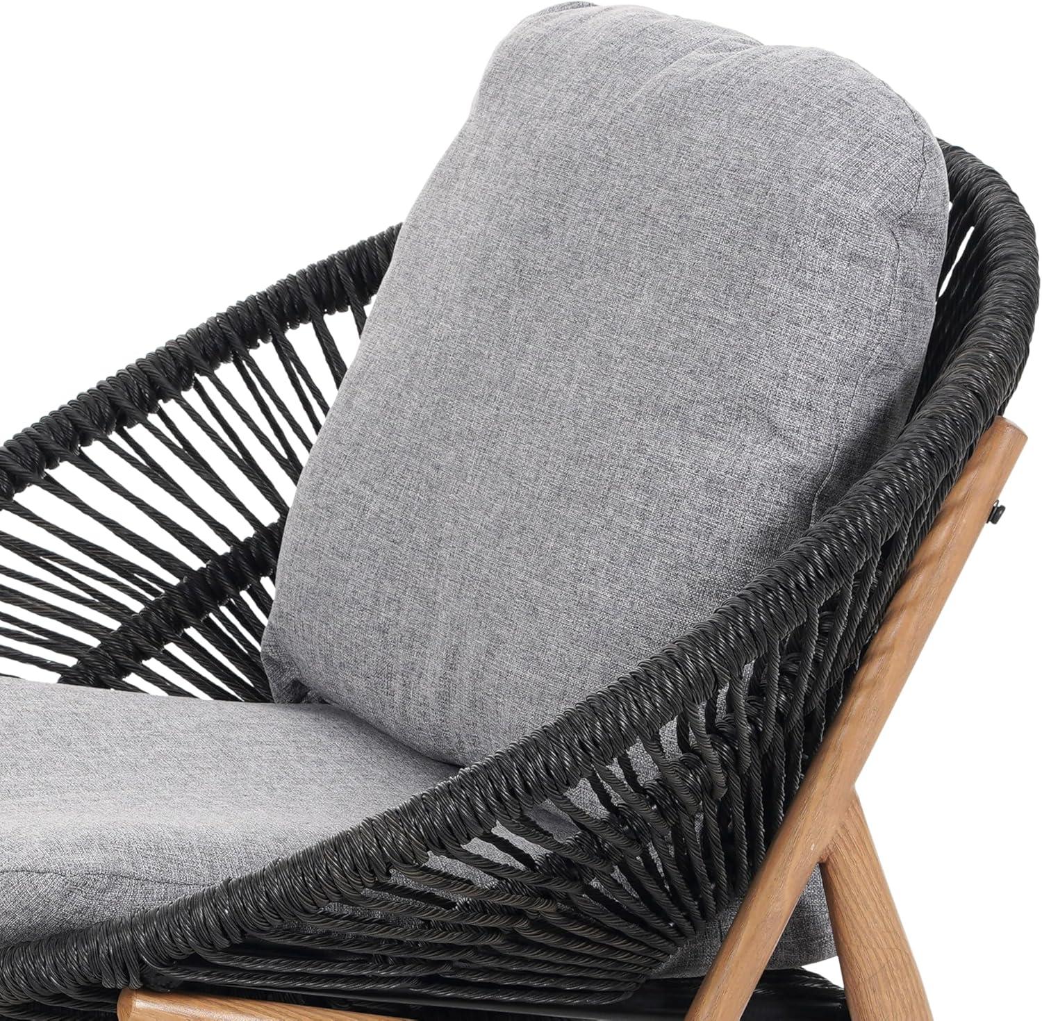 image:imageChristopher Knight Home Cyril Outdoor Papasan Chair Set of 2 with Cushion Wicker Egg Chair with Removable Cushion PE Wicker Chaise Lounge Sofa Patio Furniture Set for GardenBackyard BrownBeigeBrowndark Grey