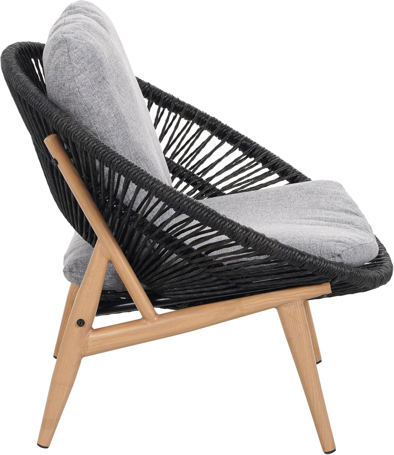 image:imageChristopher Knight Home Cyril Outdoor Papasan Chair Set of 2 with Cushion Wicker Egg Chair with Removable Cushion PE Wicker Chaise Lounge Sofa Patio Furniture Set for GardenBackyard BrownBeigeBrowndark Grey