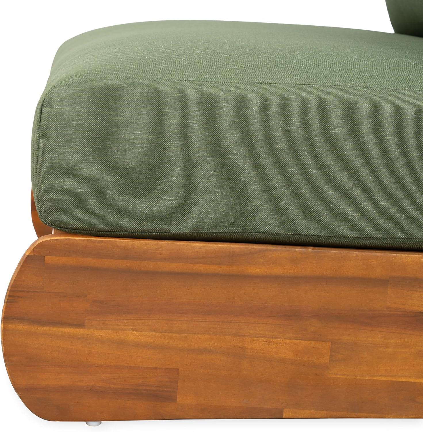 image:imageChristopher Knight Home Hana Set of 4 Outdoor Club Chair with Water Resistant Acacia Wood Lounge Chair Outdoor Patio Low Profile Accent Chairs Comfy Reading Chairs for Garden Backyard Teak BeigeTeak Green
