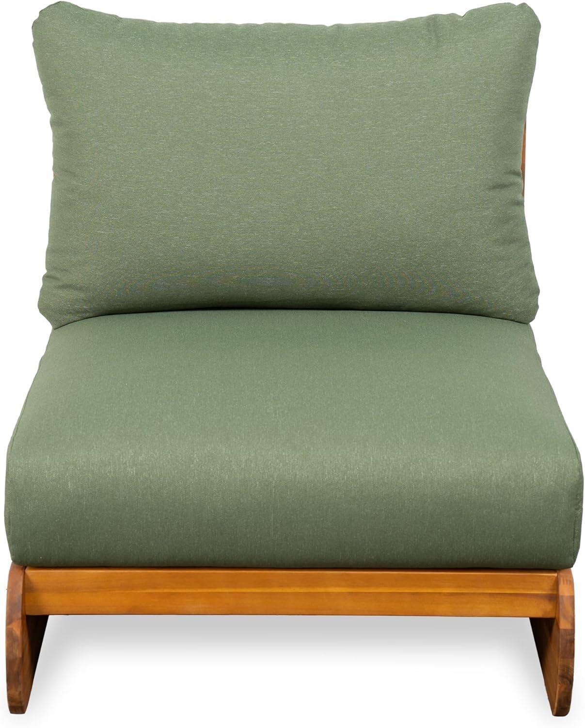 image:imageChristopher Knight Home Hana Set of 4 Outdoor Club Chair with Water Resistant Acacia Wood Lounge Chair Outdoor Patio Low Profile Accent Chairs Comfy Reading Chairs for Garden Backyard Teak BeigeTeak Green