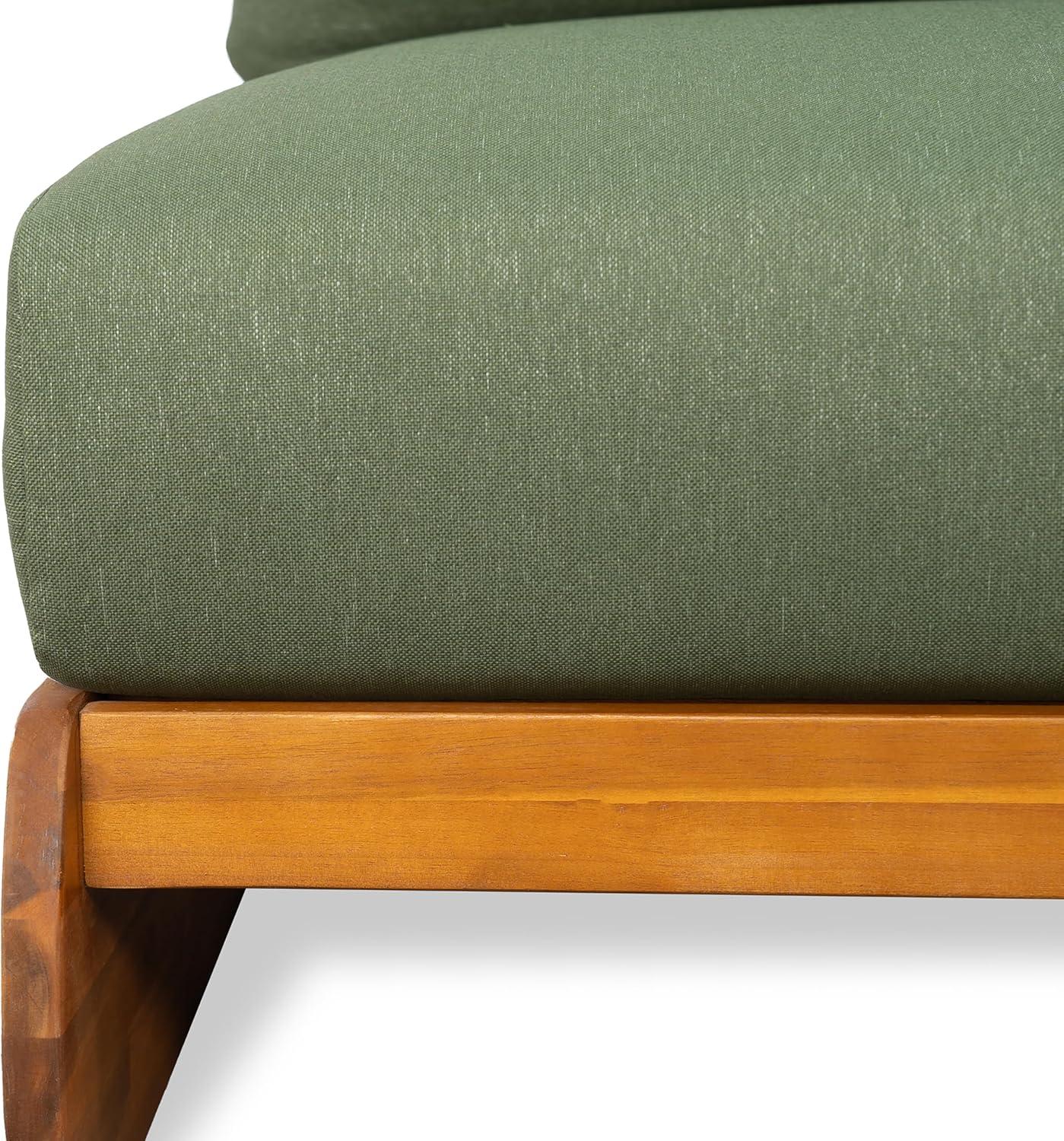 image:imageChristopher Knight Home Hana Set of 4 Outdoor Club Chair with Water Resistant Acacia Wood Lounge Chair Outdoor Patio Low Profile Accent Chairs Comfy Reading Chairs for Garden Backyard Teak BeigeTeak Green