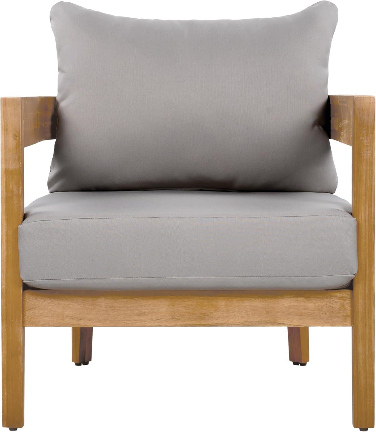 image:imageChristopher Knight Home Nadine Acacia Wood Club Chairs Set of 2 Outdoor Accent Chair Tub Shape Design Armchair Comfort Cushion Seating Slat Open Back Reading Sofa for Balcony Garden TeakGray