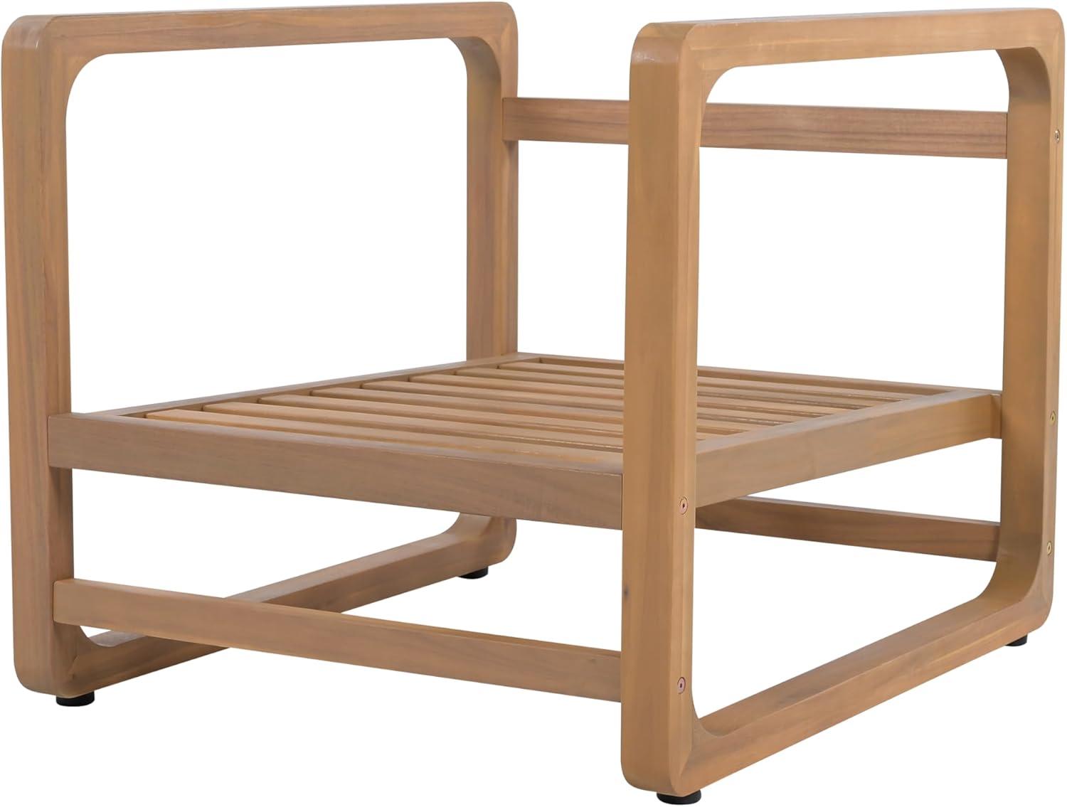 image:imageChristopher Knight Home Xerath Acacia Wood Lounge Chair Outdoor Oversized Accent Chair with Removable Cushion Set Comfy Reading Seating for GardenBackyard Comfort Cushions Seating Natural White