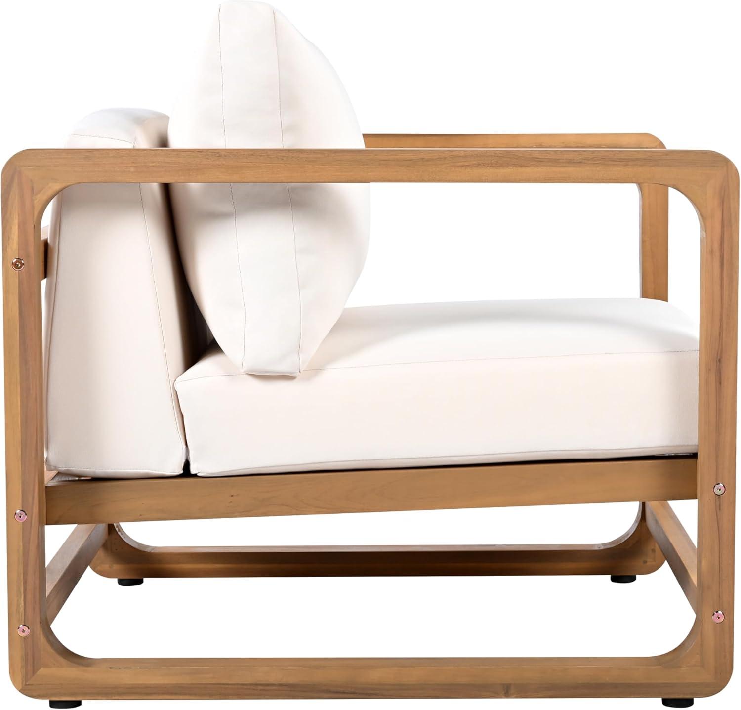 image:imageChristopher Knight Home Xerath Acacia Wood Lounge Chair Outdoor Oversized Accent Chair with Removable Cushion Set Comfy Reading Seating for GardenBackyard Comfort Cushions Seating Natural White