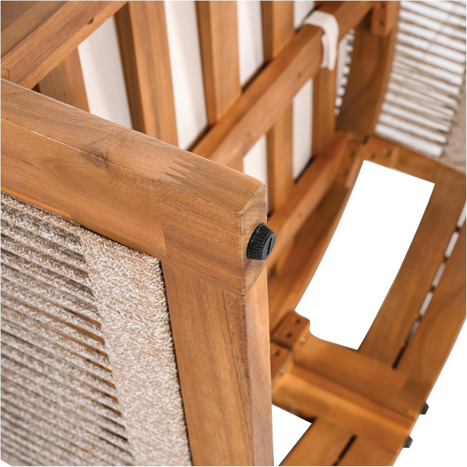 image:imageChristopher Knight Home Yunara Patio Club Chair with Cushions Acacia Wood Lounge Chair Outdoor Woven Accents Curved Design Side Chair for Balcony Backyard Garden Poolside 1pcs Beige TeakBeige Teak