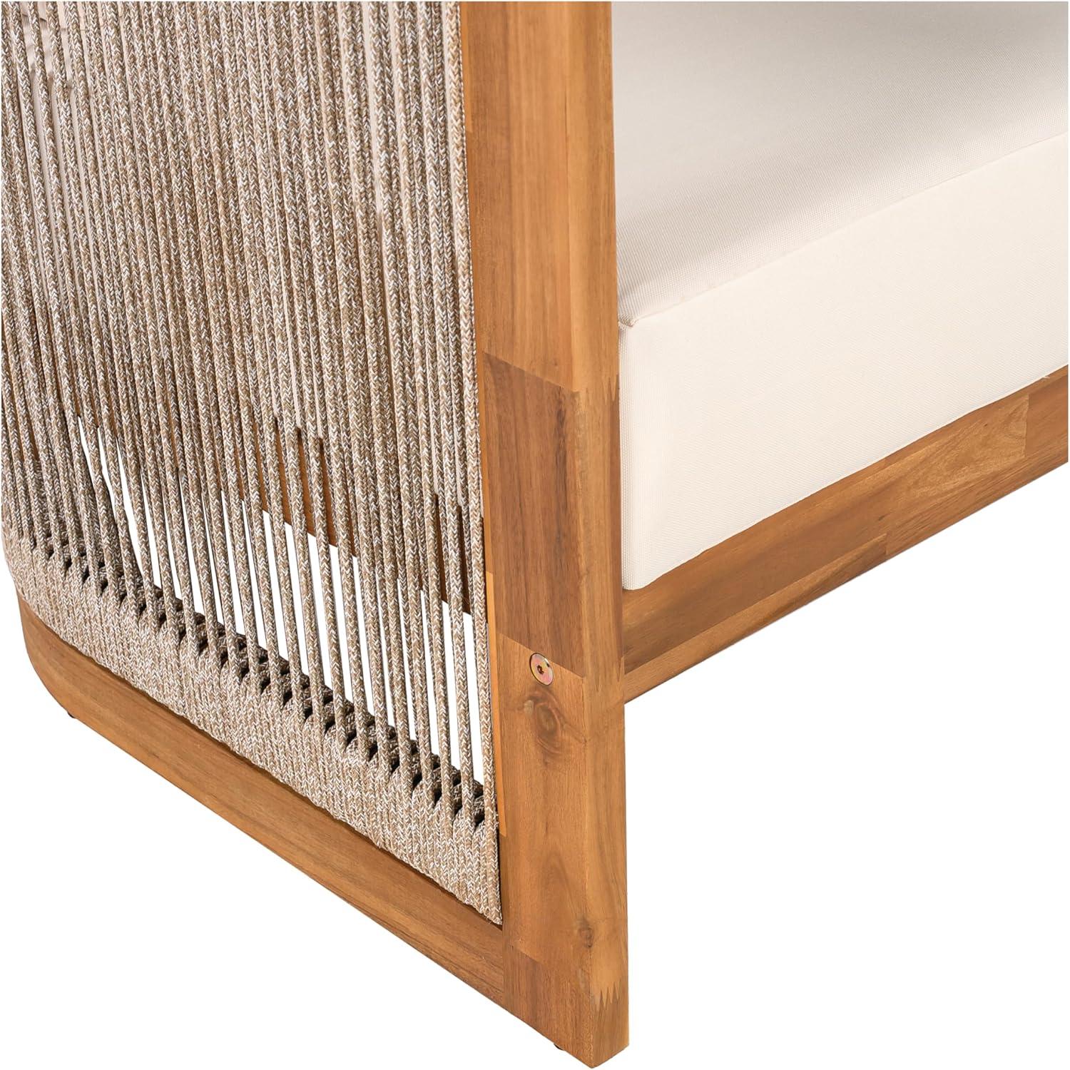 image:imageChristopher Knight Home Yunara Patio Club Chair with Cushions Acacia Wood Lounge Chair Outdoor Woven Accents Curved Design Side Chair for Balcony Backyard Garden Poolside 1pcs Beige TeakBeige Teak