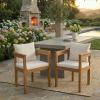 Christopher Knight Home Abact Outdoor Acacia Wood Dining Chair Set of 2, Curved Patio Armchair with Cushions, Backyard Dining Chairs, Modern Lounge Seating for Garden Porch Balcony, Teak+Beige