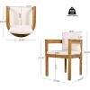 Christopher Knight Home Abact Outdoor Acacia Wood Dining Chair Set of 2, Curved Patio Armchair with Cushions, Backyard Dining Chairs, Modern Lounge Seating for Garden Porch Balcony, Teak+Beige