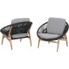 Christopher Knight Home Cyril Outdoor Papasan Chair Set of 2 with Cushion, Wicker Egg Chair with Removable Cushion, PE Wicker Chaise Lounge Sofa, Patio Furniture Set for Garden/Backyard, Brown+Beige(Brown+dark Grey)