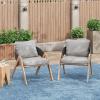 Christopher Knight Home Lucia Metal Lounge Chair Outdoor Set of 2, Woven Rattan Patio Accent Chair with Curved Backrest, Patio Furniture Single Sofa Chair with Removable Cushion, Teak+White(Grey+teak)