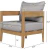 Christopher Knight Home Nadine Acacia Wood Club Chairs Set of 2, Outdoor Accent Chair, Tub Shape Design Armchair, Comfort Cushion Seating, Slat Open Back Reading Sofa for Balcony Garden, Teak+Gray